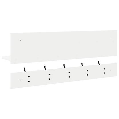 Wandgemonteerde kapstok Wit 90 x 15 x 36 cm Bewerkt hout