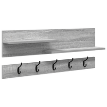 Wandgemonteerde kapstok met plank met opslag Grijs sonoma 90 x 15 x 36 cm