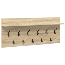 Wandgemonteerde kapstok met plank Sonoma eiken 100 x 40 x 12 cm