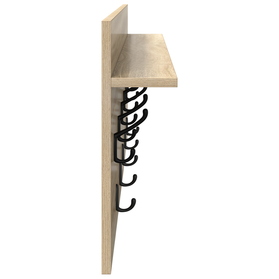Wandgemonteerde kapstok met plank Sonoma eiken 100 x 40 x 12 cm
