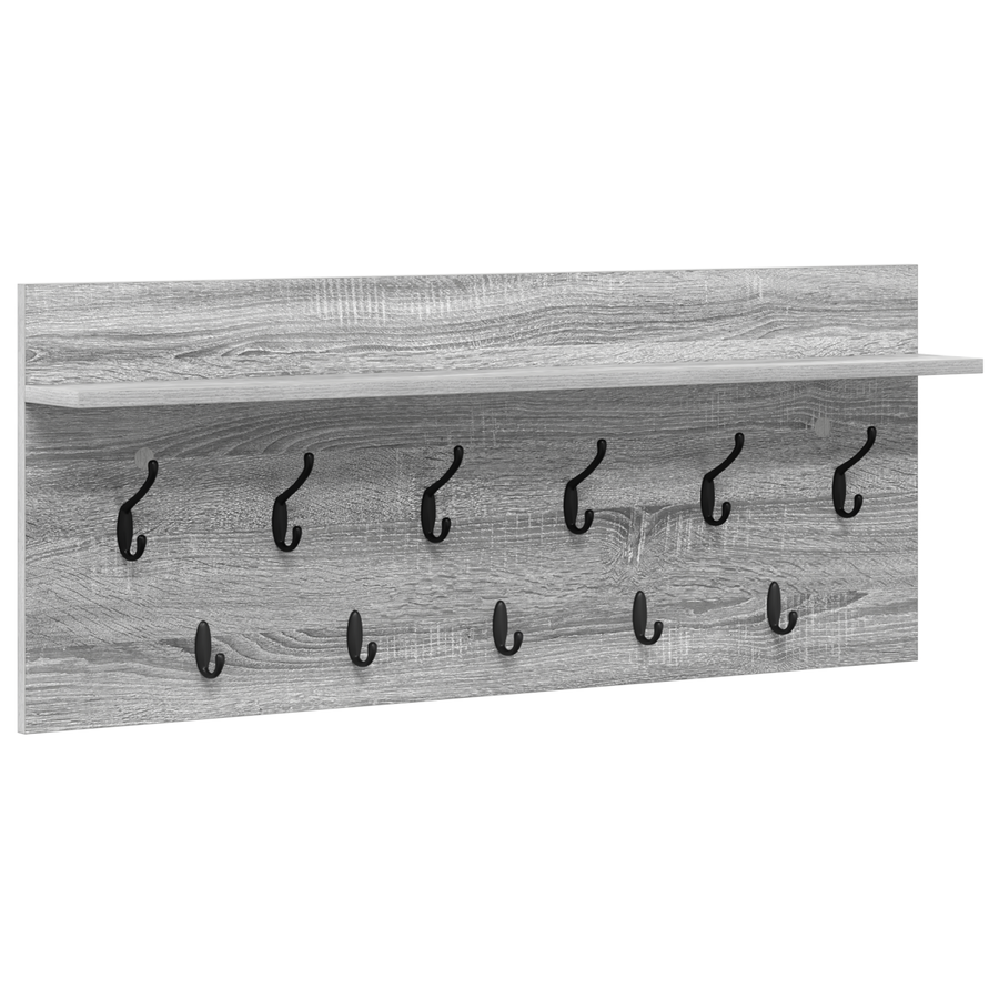 Wandgemonteerde kapstok met plank Grijs sonoma 100 x 40 x 12 cm