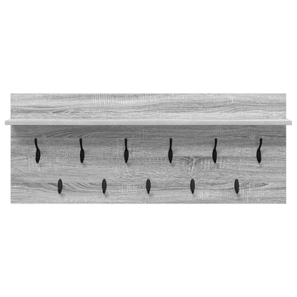 Wandgemonteerde kapstok met plank Grijs sonoma 100 x 40 x 12 cm