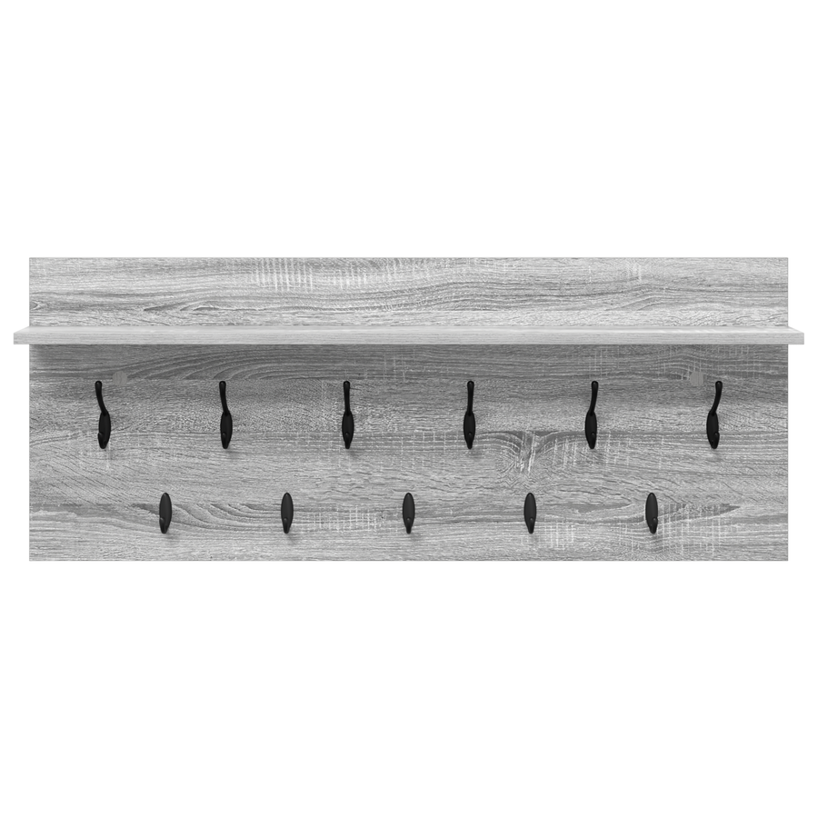 Wandgemonteerde kapstok met plank Grijs sonoma 100 x 40 x 12 cm