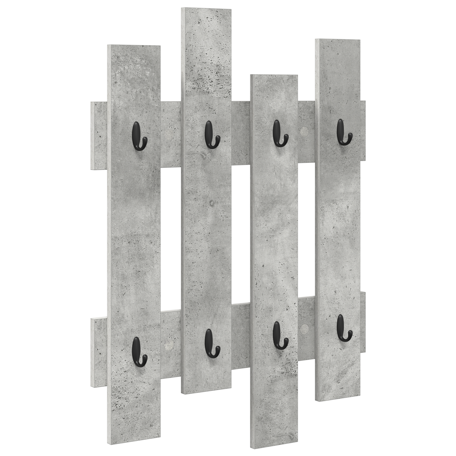 Wandgemonteerde kapstok Beton grijs 60 x 3 x 82 cm Bewerkt hout