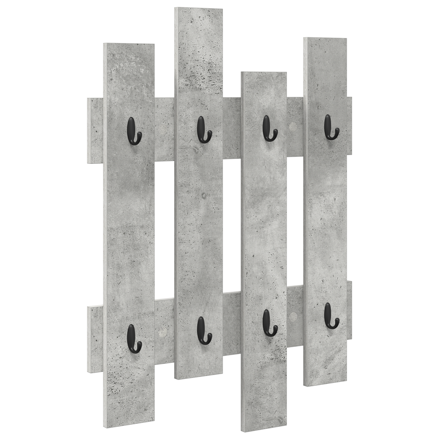 Wandgemonteerde kapstok Beton grijs 60 x 3 x 82 cm Bewerkt hout