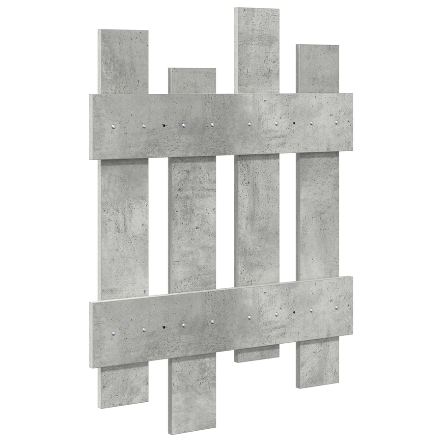 Wandgemonteerde kapstok Beton grijs 60 x 3 x 82 cm Bewerkt hout