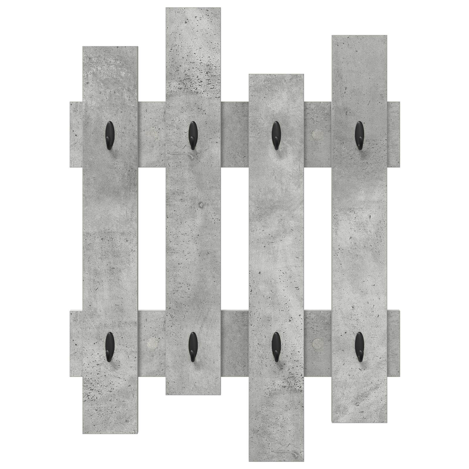 Wandgemonteerde kapstok Beton grijs 60 x 3 x 82 cm Bewerkt hout