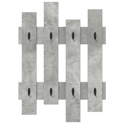 Wandgemonteerde kapstok Beton grijs 60 x 3 x 82 cm Bewerkt hout