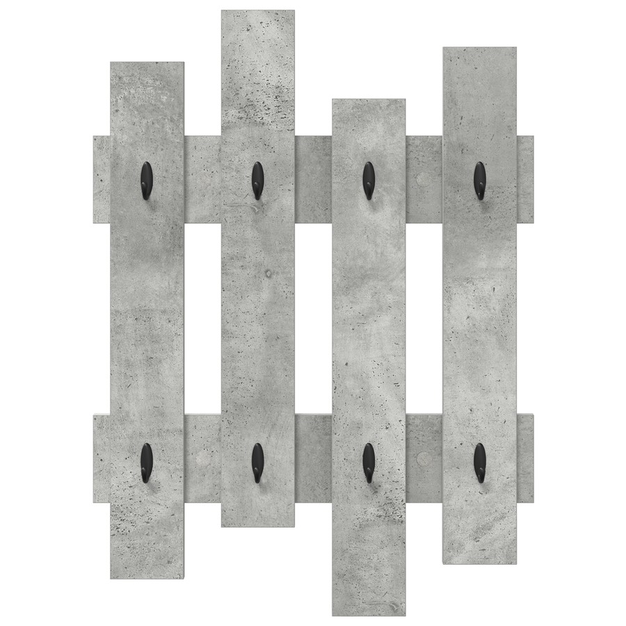Wandgemonteerde kapstok Beton grijs 60 x 3 x 82 cm Bewerkt hout