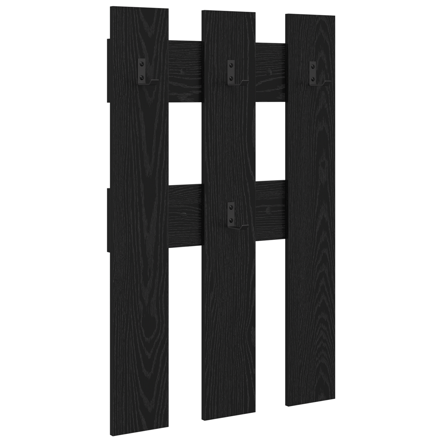 Wandgemonteerde kapstok met opslag Zwart eiken 65 x 3 x 100 cm