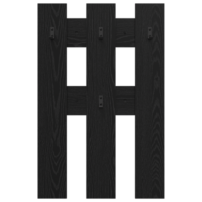 Wandgemonteerde kapstok met opslag Zwart eiken 65 x 3 x 100 cm