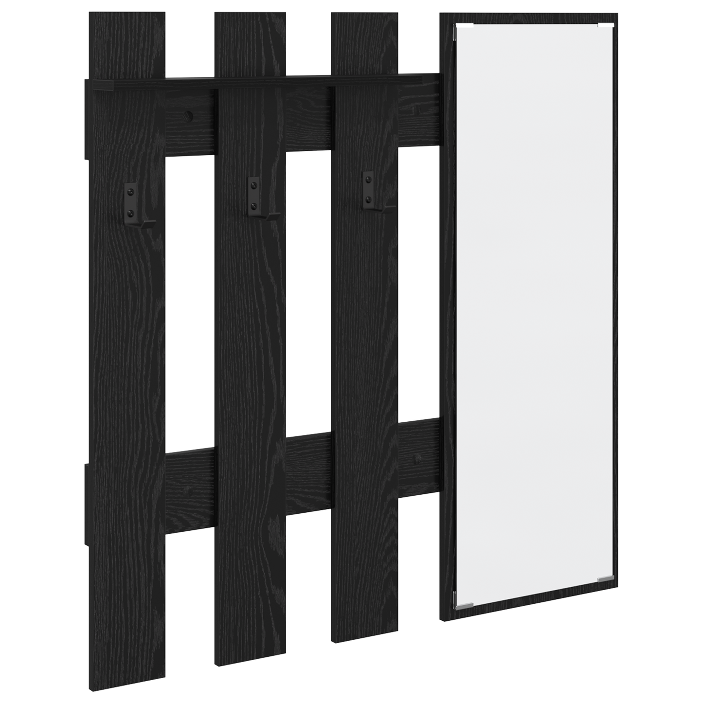 Wandgemonteerde kapstok Zwart eiken 100 x 10 x 100 cm