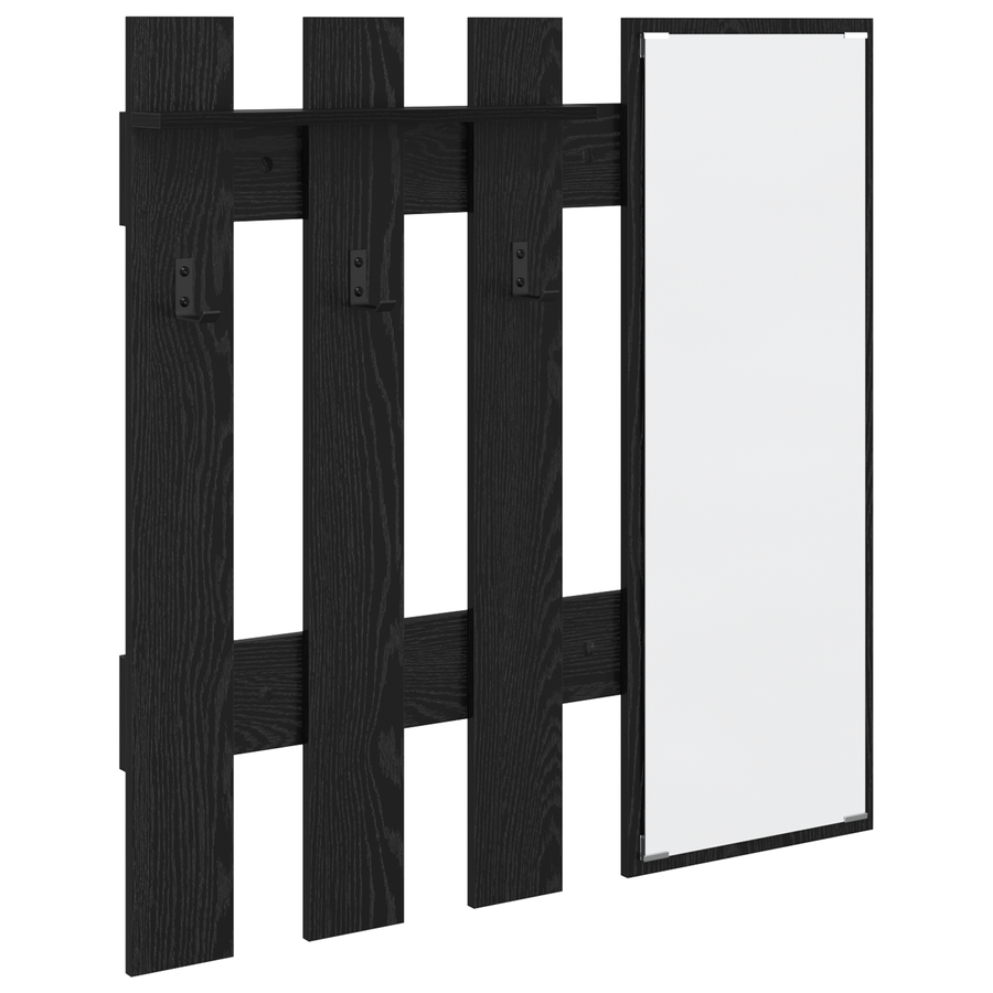 Wandgemonteerde kapstok Zwart eiken 100 x 10 x 100 cm