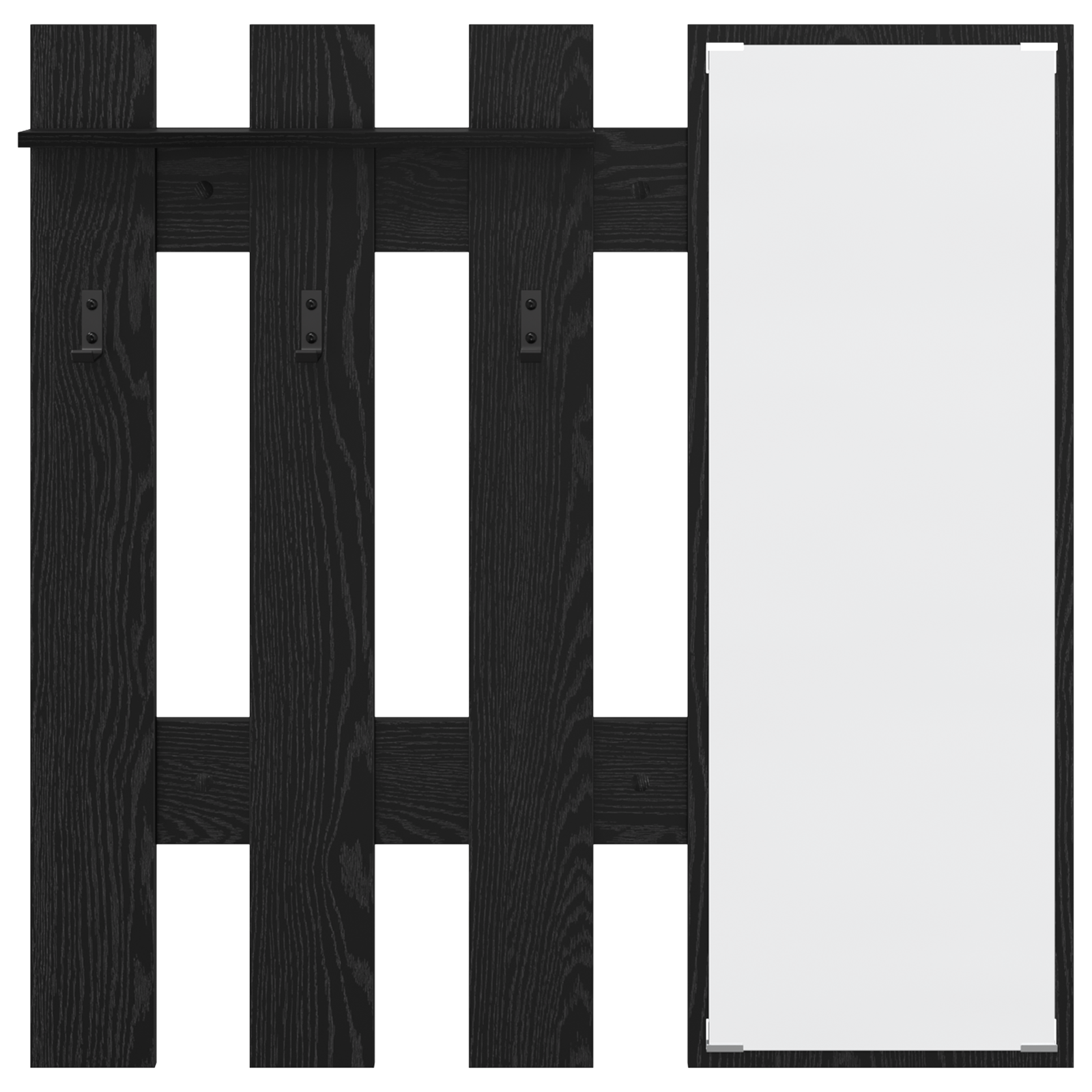 Wandgemonteerde kapstok Zwart eiken 100 x 10 x 100 cm