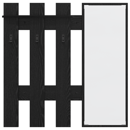 Wandgemonteerde kapstok Zwart eiken 100 x 10 x 100 cm