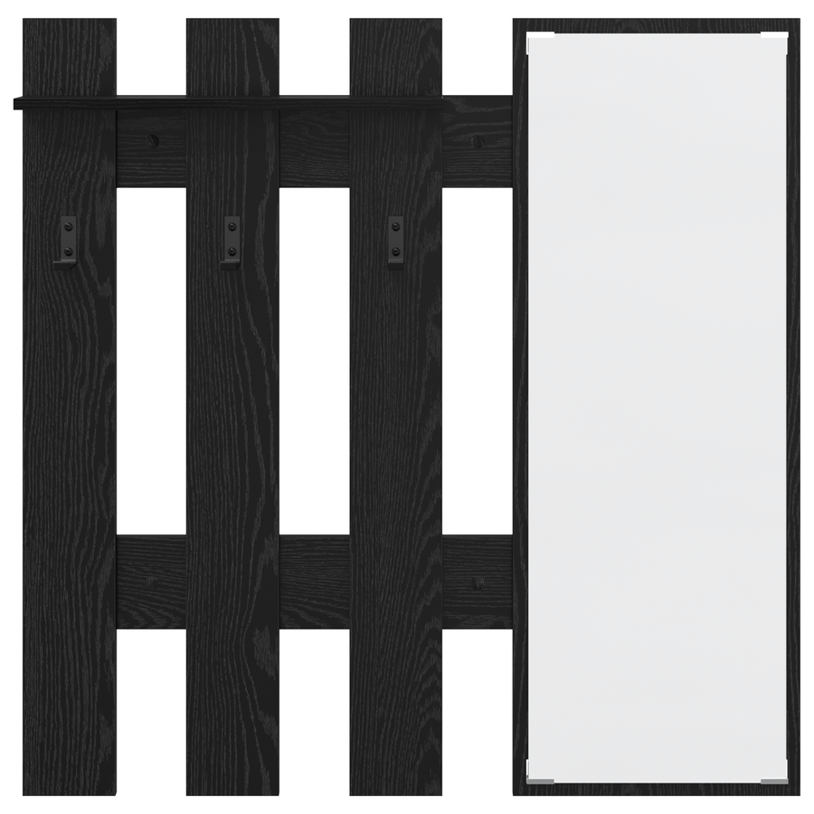 Wandgemonteerde kapstok Zwart eiken 100 x 10 x 100 cm