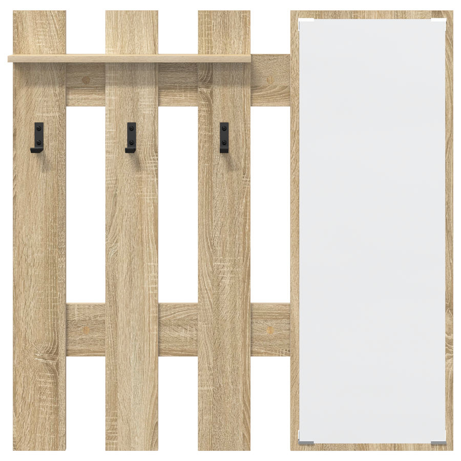 Wandgemonteerde kapstok Sonoma eiken 100 x 10 x 100 cm
