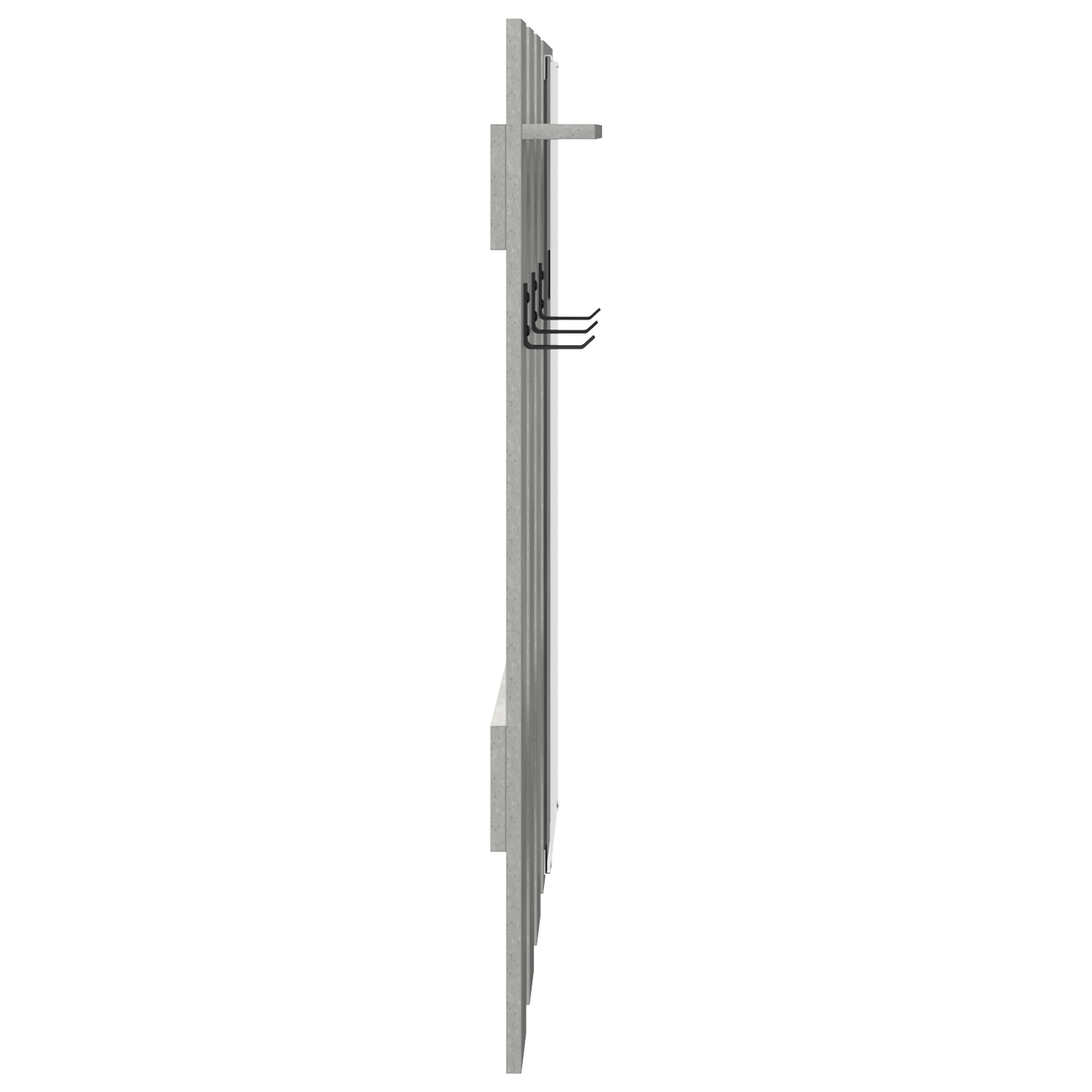 Wandgemonteerde kapstok Beton grijs 100 x 10 x 100 cm