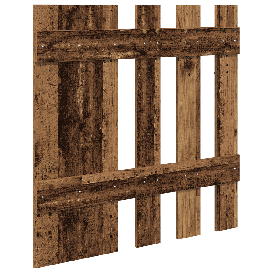 Wandgemonteerde kapstok met opslag met spiegel Oude hout 100 x 10 x 100 cm