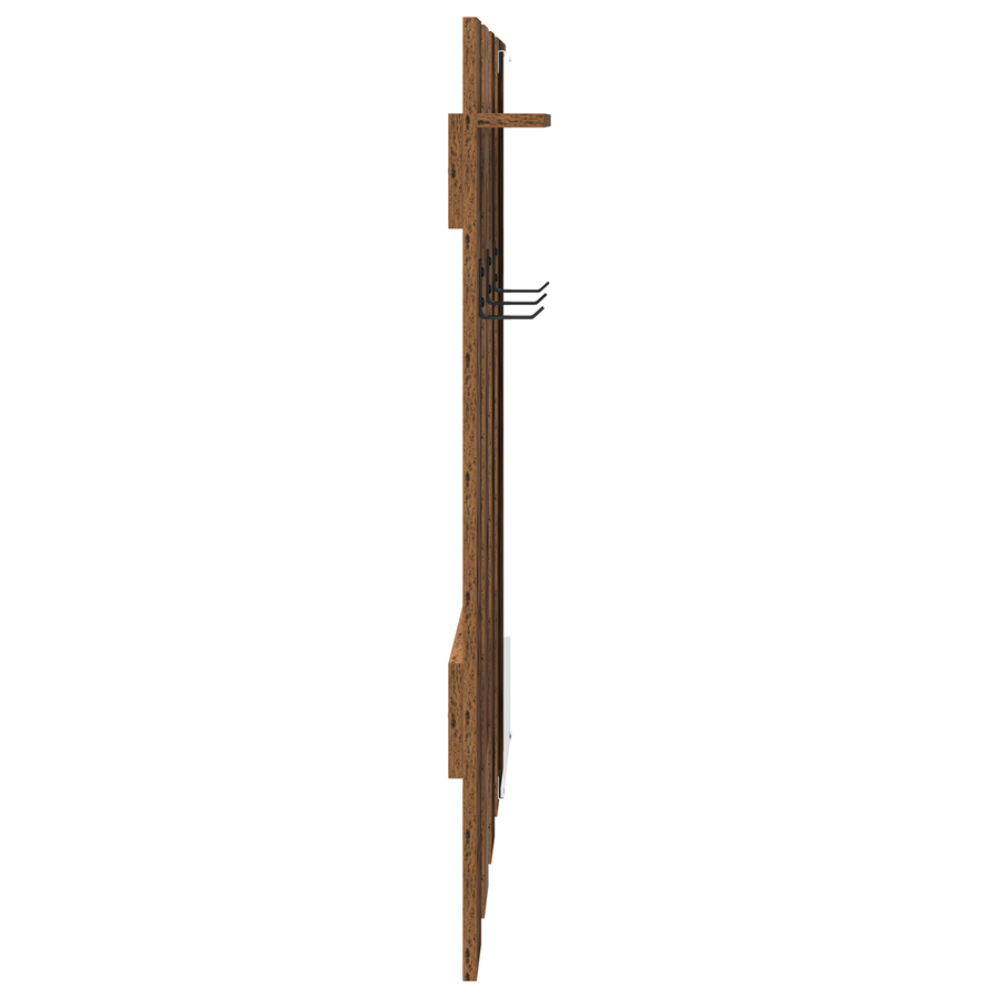 Wandgemonteerde kapstok met opslag met spiegel Oude hout 100 x 10 x 100 cm