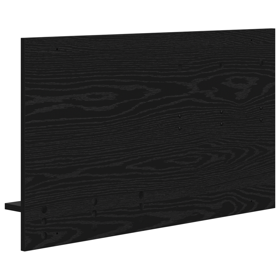 Wandgemonteerde kapstok met plank met opslag met spiegel Zwart eiken 90 x 10 x 50 cm