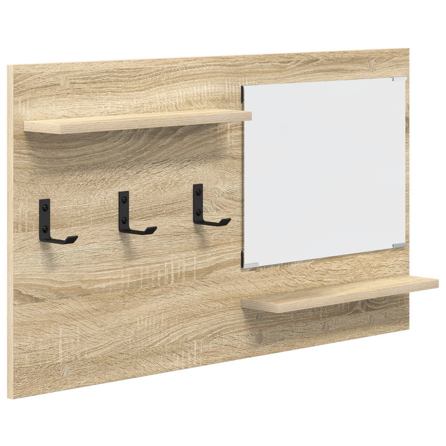 Wandgemonteerde kapstok met plank met opslag Sonoma eiken 90 x 10 x 50 cm