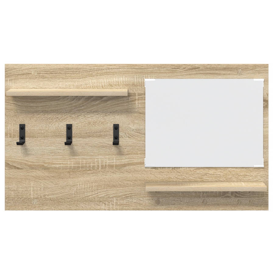 Wandgemonteerde kapstok met plank met opslag Sonoma eiken 90 x 10 x 50 cm