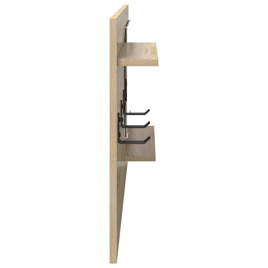 Wandgemonteerde kapstok met plank met opslag Sonoma eiken 90 x 10 x 50 cm