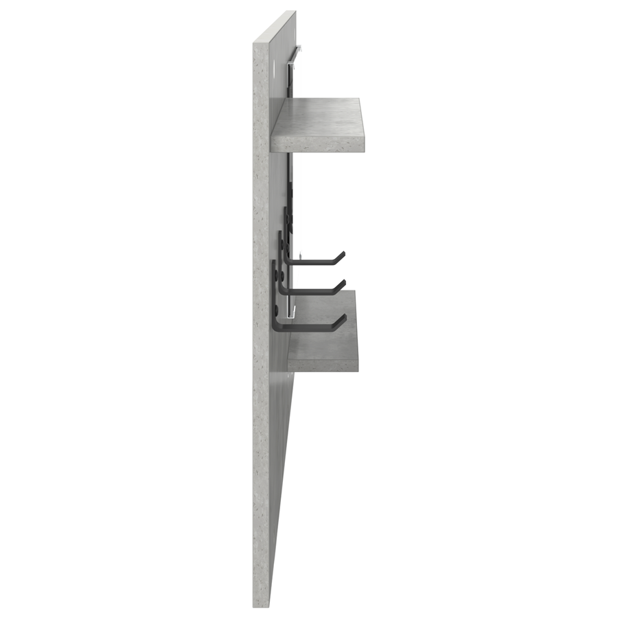 Wandgemonteerde kapstok met plank met opslag met spiegel Beton grijs 90 x 10 x 50 cm
