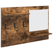 Wandkapstok met plank 90x10x50 cm gerookt eiken