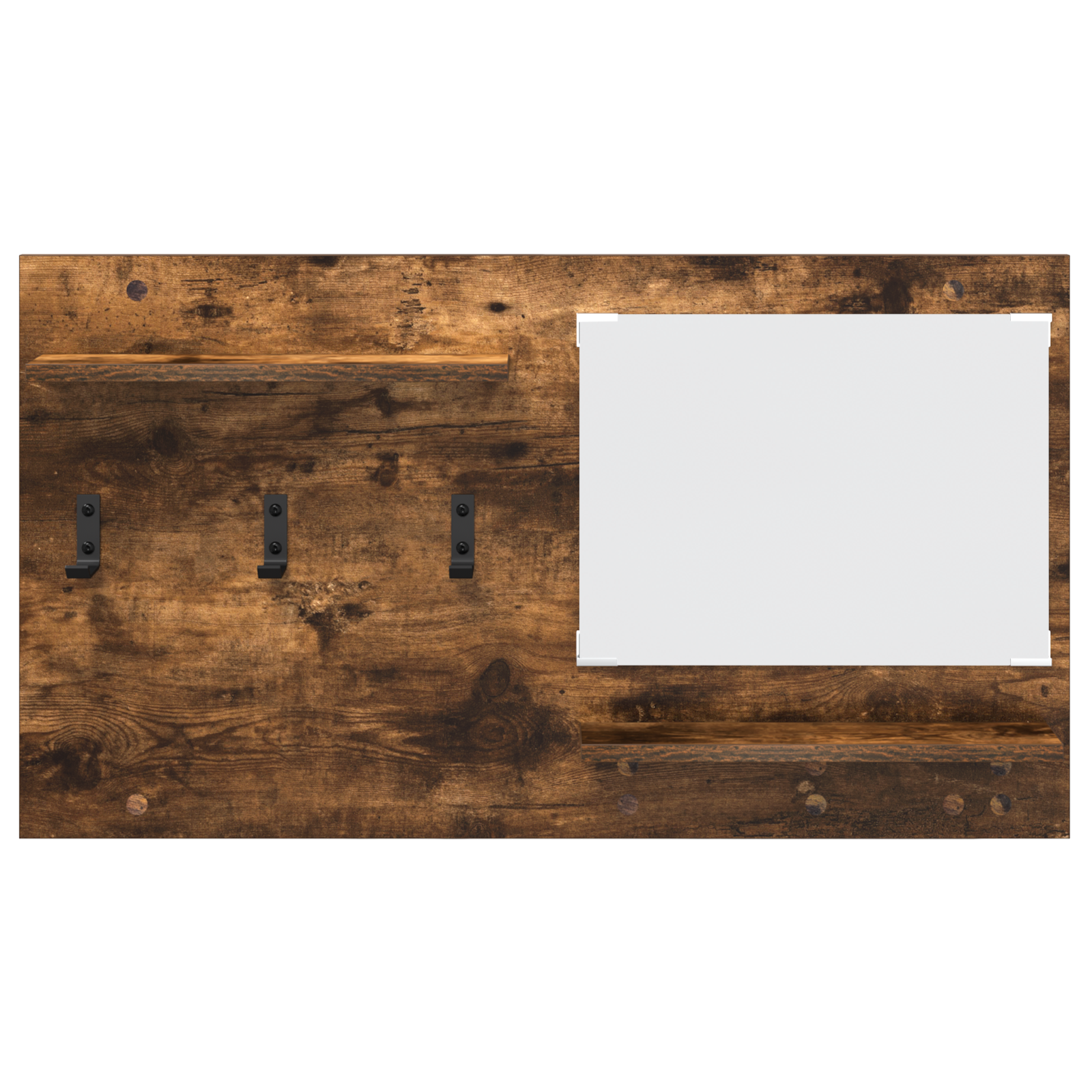 Wandgemonteerde kapstok met plank Gerookt eiken 90 x 10 x 50 cm