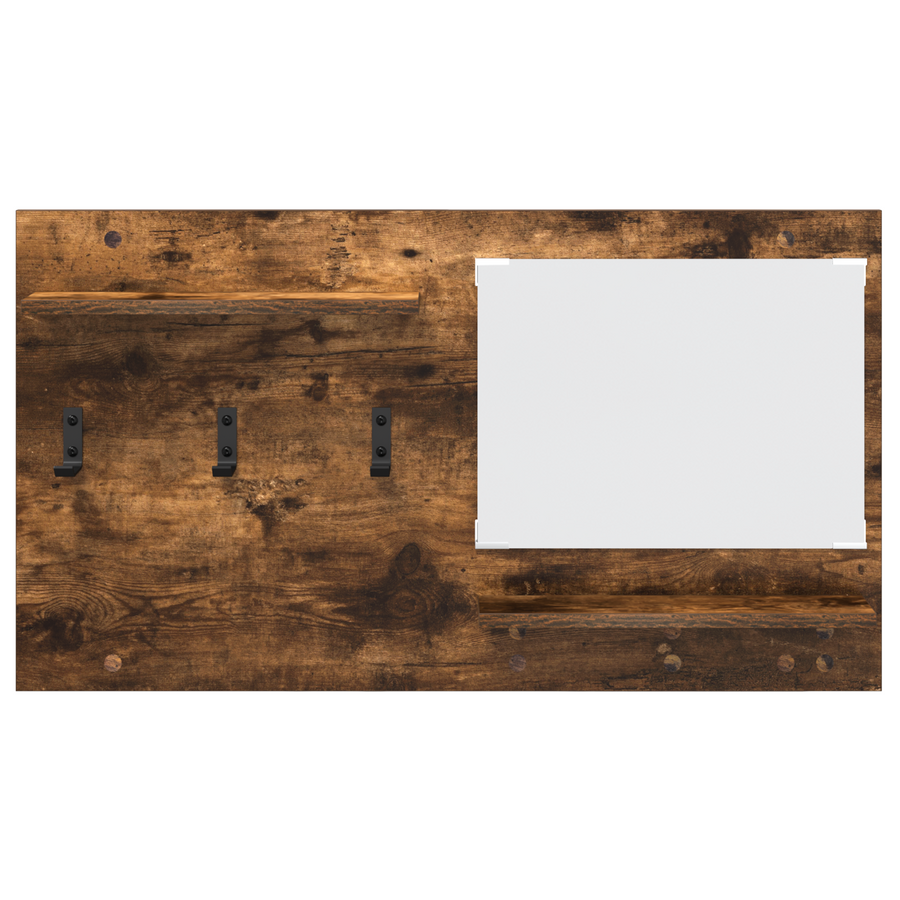 Wandgemonteerde kapstok met plank Gerookt eiken 90 x 10 x 50 cm