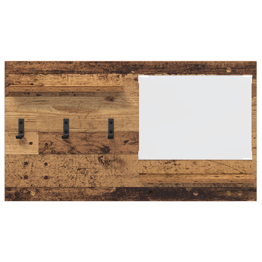 Wandgemonteerde kapstok Oude hout 90 x 10 x 50 cm Bewerkt hout