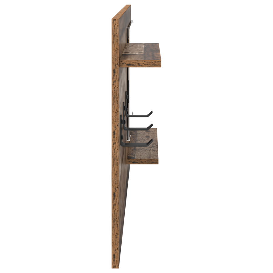 Wandgemonteerde kapstok Oude hout 90 x 10 x 50 cm Bewerkt hout