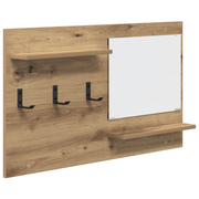 Wandkapstok met plank eikenhout 90x10x50 cm