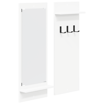 Wandgemonteerde kapstok Wit 70 x 10 x 90 cm Bewerkt hout