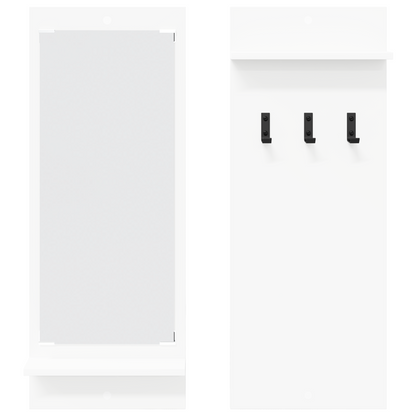 Wandgemonteerde kapstok Wit 70 x 10 x 90 cm Bewerkt hout