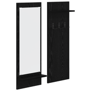 Wandkapstok met plank 70x10x90 cm zwart eiken