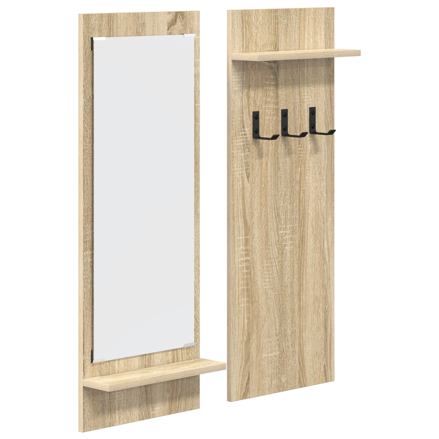 Wandgemonteerde kapstok met plank met opslag Sonoma eiken 70 x 10 x 90 cm