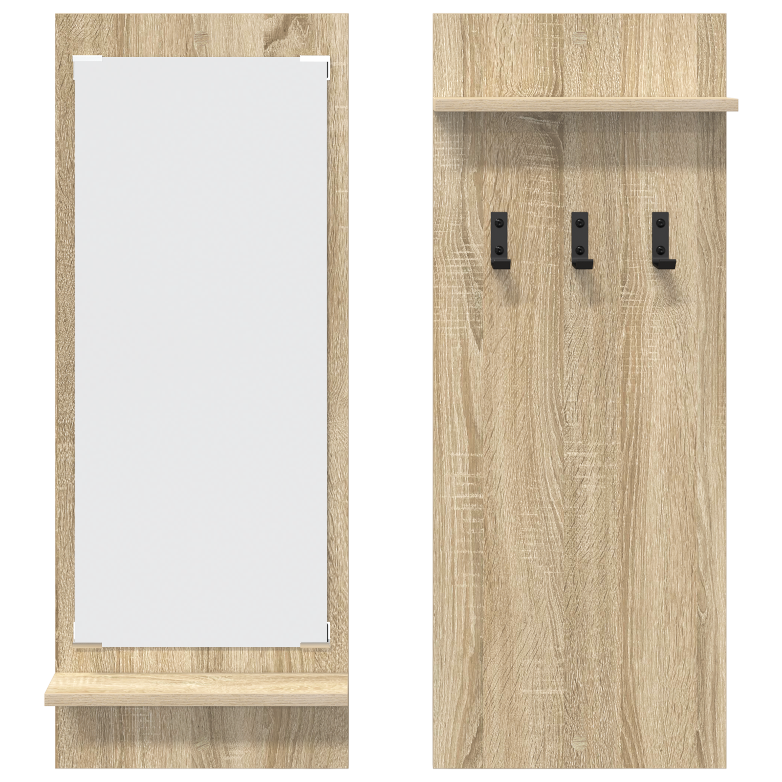 Wandgemonteerde kapstok met plank met opslag Sonoma eiken 70 x 10 x 90 cm