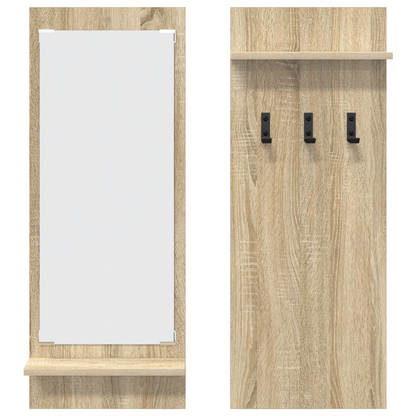 Wandgemonteerde kapstok met plank met opslag Sonoma eiken 70 x 10 x 90 cm