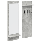 Wandkapstok met plank en spiegel 70x10x90 cm beton grijs