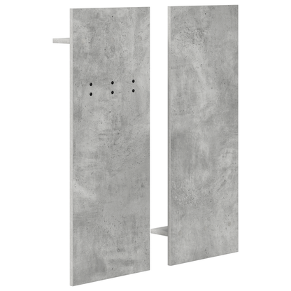 Wandgemonteerde kapstok met plank met opslag met spiegel Beton grijs 70 x 10 x 90 cm