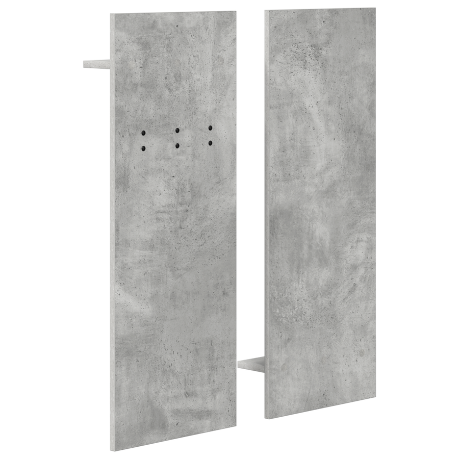 Wandgemonteerde kapstok met plank met opslag met spiegel Beton grijs 70 x 10 x 90 cm