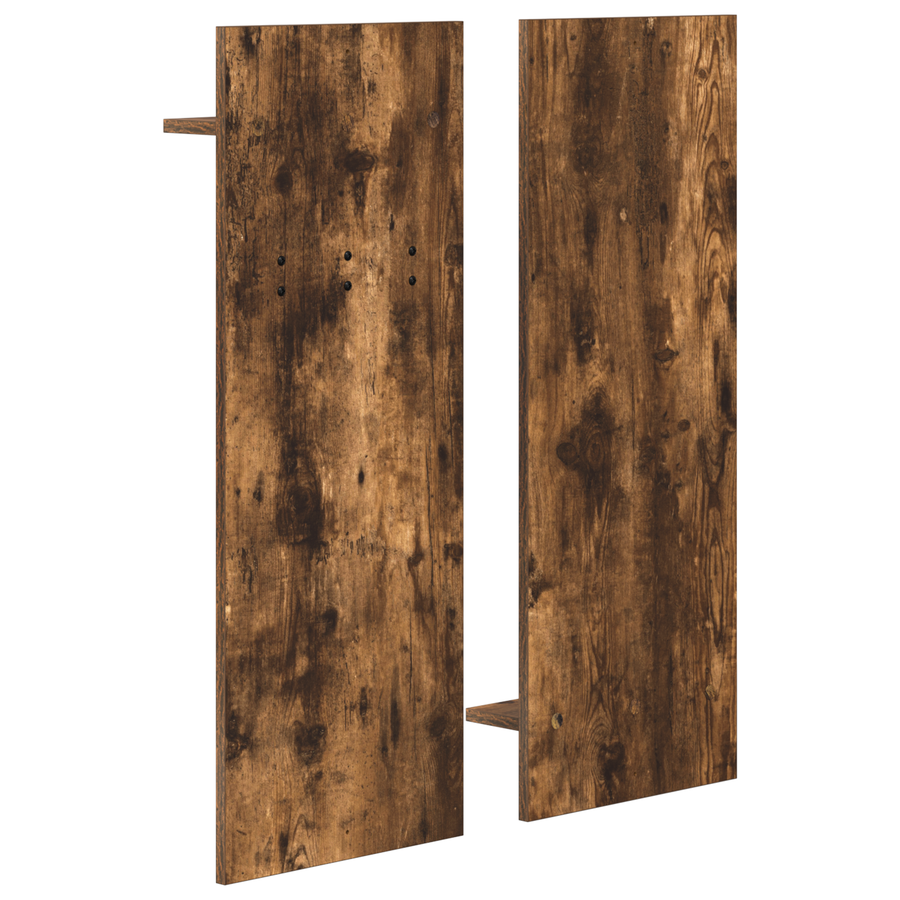 Wandgemonteerde kapstok met plank Gerookt eiken 70 x 10 x 90 cm