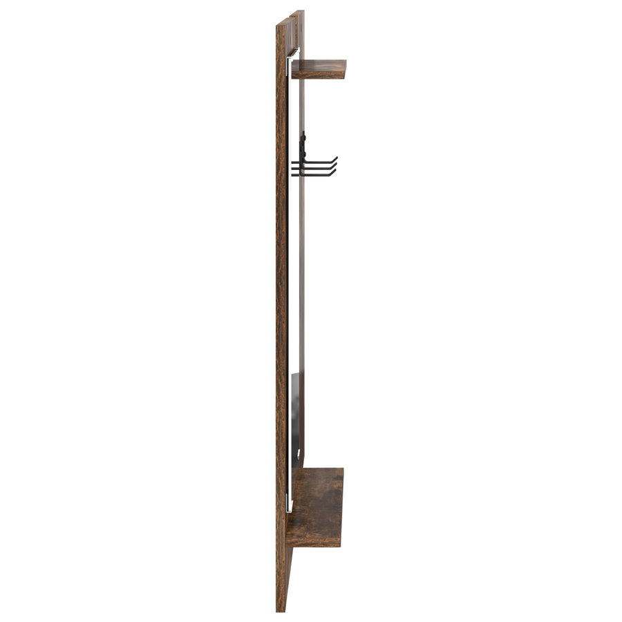 Wandgemonteerde kapstok met plank Gerookt eiken 70 x 10 x 90 cm