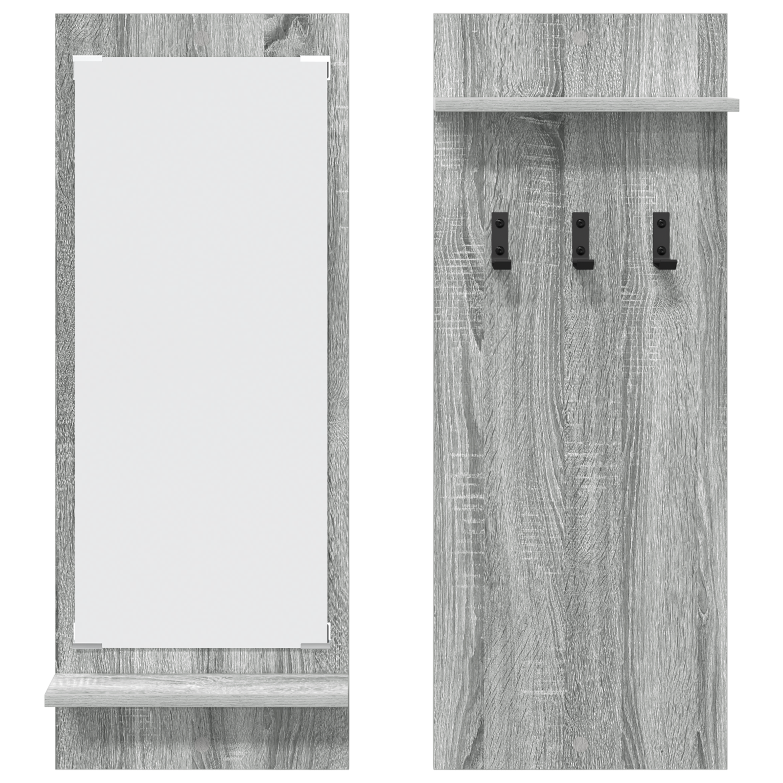 Wandgemonteerde kapstok met plank met opslag Grijs sonoma 70 x 10 x 90 cm