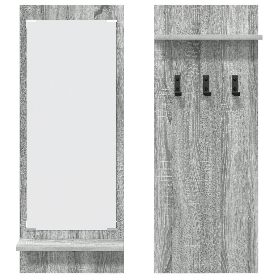 Wandgemonteerde kapstok met plank met opslag Grijs sonoma 70 x 10 x 90 cm