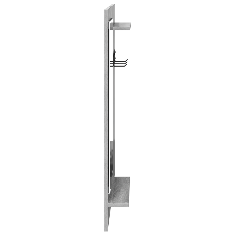 Wandgemonteerde kapstok met plank met opslag Grijs sonoma 70 x 10 x 90 cm