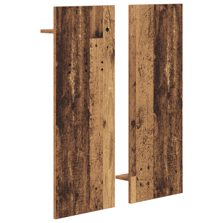Wandgemonteerde kapstok Oude hout 70 x 10 x 90 cm Bewerkt hout